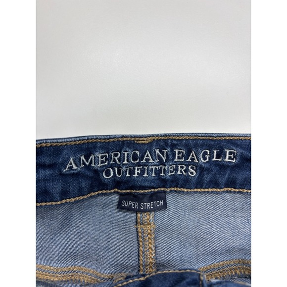 American Eagle Shorts Womens 4 Blue Hi-Rise Shortie Distressed Denim Zippers - Picture 5 of 9